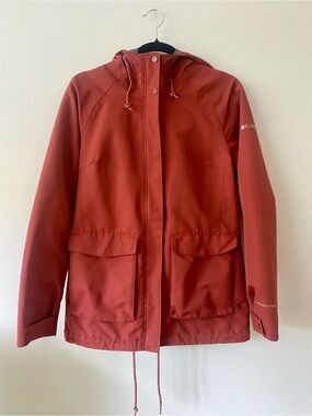 Columbia Omni-Tech Hooded Rain Jacket Rust Size XS